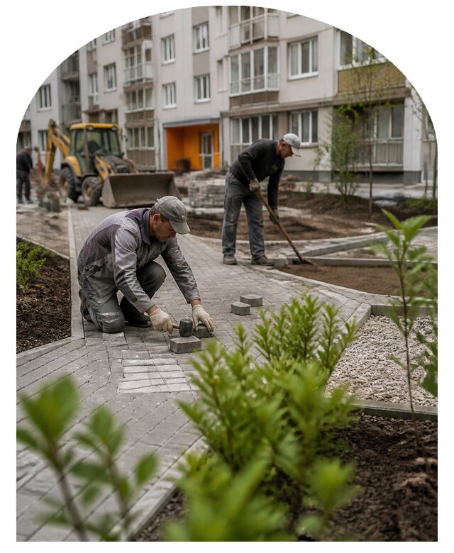 Благоустройство двора многоквартирного дома в Ангарске